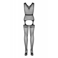 Чёрный боди-комбинезон с поясом XL/XXL