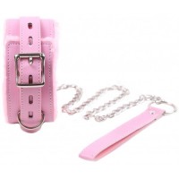 Розовый БДСМ ошейник с меховой подкладкой Розовый БДСМ ошейник с меховой подкладкой