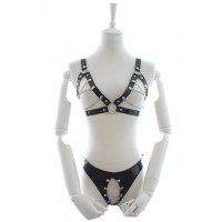 Лакированный БДСМ комплект с цепями Лакированный БДСМ комплект с цепями