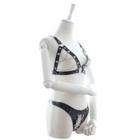 Лакированный БДСМ комплект с цепями Лакированный БДСМ комплект с цепями