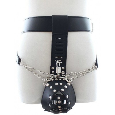 Мужской пояс верности на цепях с замком Мужской пояс верности на цепях с замком