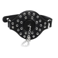 Черный кляп-затычка декорированный заклепками Черный кляп-затычка декорированный заклепками