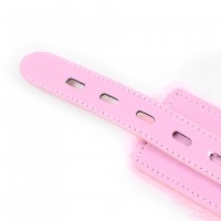 Розовый БДСМ ошейник с меховой подкладкой Розовый БДСМ ошейник с меховой подкладкой