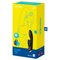 Смарт-вибратор с клиторальным стимулятором Satisfyer Double Flex черный Смарт-вибратор с клиторальным стимулятором Satisfyer Double Flex черный