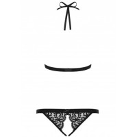 Дерзкое черное боди с доступом и декоративными лентами S/M Дерзкое черное боди с доступом и декоративными лентами S/M