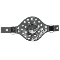 Черный кляп-затычка декорированный заклепками Черный кляп-затычка декорированный заклепками