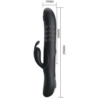 Вибратор Pretty Love Colin с клиторальным стимулятором и функцией вращения ствола