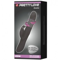 Вибратор Pretty Love Colin с клиторальным стимулятором и функцией вращения ствола