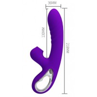 Вибратор с вакуумно-волновым стимулятором клитора Pretty love Jersey