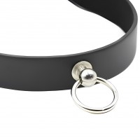 Классический черный ошейник с кольцом Классический черный ошейник с кольцом