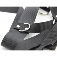 Текстильная сбруя с поводком и фиксатором запястий