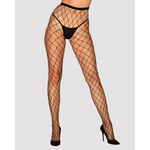 Сексуальные черные колготки в крупную сетку XL/XXL