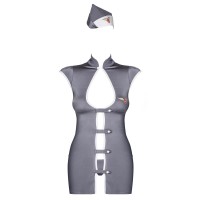 Костюм Горячая стюардесса серого цвета L/XL