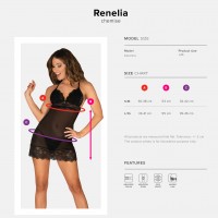 Соблазнительная полупрозрачная сорочка с трусиками-стрингами Renelia L/XL