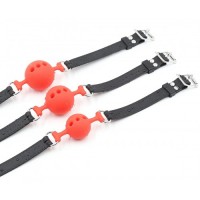 Кляп-шар из медицинского силикона красного цвета L Кляп-шар из медицинского силикона красного цвета L