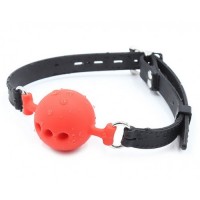 Кляп-шар из медицинского силикона красного цвета L Кляп-шар из медицинского силикона красного цвета L