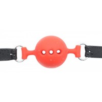 Кляп-шар из медицинского силикона красного цвета L Кляп-шар из медицинского силикона красного цвета L