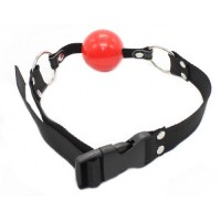 Силиконовый красный кляп на текстильном ремне Силиконовый красный кляп на текстильном ремне