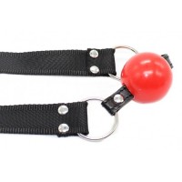 Силиконовый красный кляп на текстильном ремне Силиконовый красный кляп на текстильном ремне
