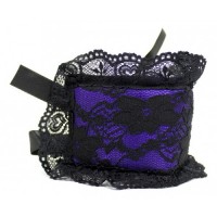 Фиолетовые фиксаторы для рук с кружевом и атласными лентами