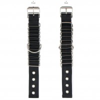 Черные наручники с металлическими кольцами