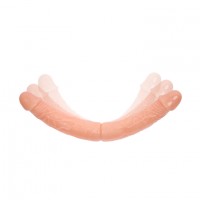 Двойной эластичный фаллос телесного цвета 36 см Двойной эластичный фаллос телесного цвета 36 см