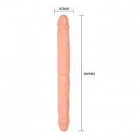 Двойной эластичный фаллос телесного цвета 36 см Двойной эластичный фаллос телесного цвета 36 см