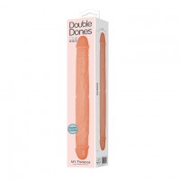 Двойной эластичный фаллос телесного цвета 36 см Двойной эластичный фаллос телесного цвета 36 см