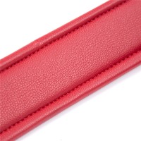 Черно-красный ошейник с поводком на золотой цепи