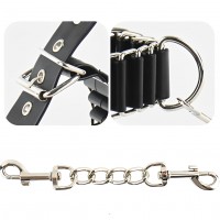 Черные наручники с металлическими кольцами