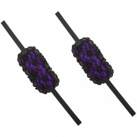 Фиолетовые фиксаторы для рук с кружевом и атласными лентами