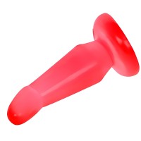 Красная анальная пробка с присоской и загнутой головкой Красная анальная пробка с присоской и загнутой головкой