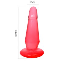 Красная анальная пробка с присоской и загнутой головкой Красная анальная пробка с присоской и загнутой головкой