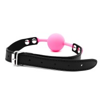 Силиконовый розовый кляп-шарик на ремне Силиконовый розовый кляп-шарик на ремне