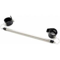 Длинная бондажная распорка с черными оковами 50 см