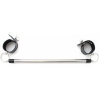 Длинная бондажная распорка с черными оковами 50 см