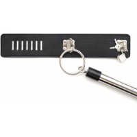 Длинная бондажная распорка с черными оковами 50 см