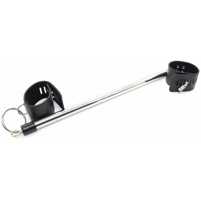 Длинная бондажная распорка с черными оковами 50 см