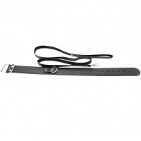 Классический ошейник с поводком черный