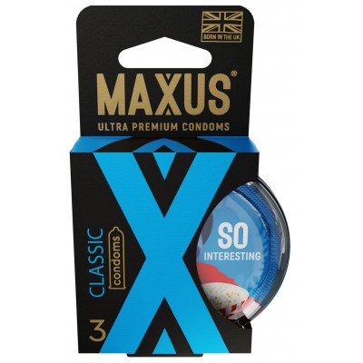 Презервативы Maxus Classic классические в пластиковом кейсе 3 шт