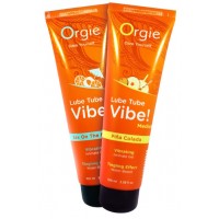 Съедобный лубрикант с эффектом вибрации Orgie Lube Tube Vibe Medium Pina Colada 100 мл