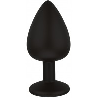 Черная силиконовая пробка с прозрачным кристаллом M