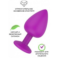 Фиолетовая силиконовая пробка с прозрачным кристаллом M