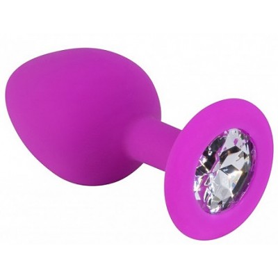 Фиолетовая силиконовая пробка с прозрачным кристаллом M