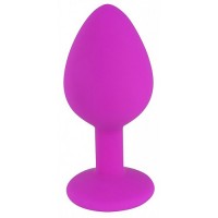 Фиолетовая силиконовая пробка с прозрачным кристаллом M