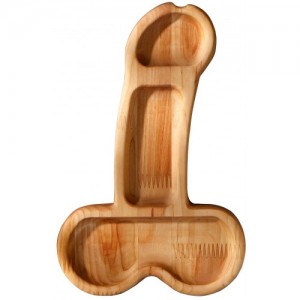 Деревянное блюдо для подачи в виде пениса Adelica 25 см