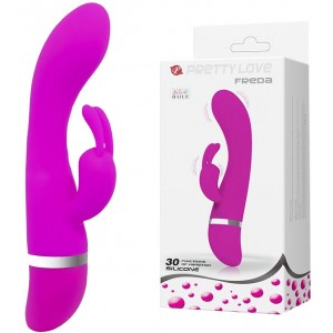 Вибратор с клиторальным стимулятором Pretty Love Freda