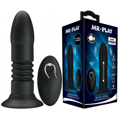 Анальная вибровтулка Mr Play с поступательными движениями и беспроводным управлением