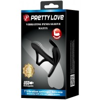 Вибронасадка на пенис с двойным эрекционным кольцом Vibrating Penis Sleeve Matty