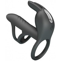 Вибронасадка на пенис с двойным эрекционным кольцом Vibrating Penis Sleeve Matty